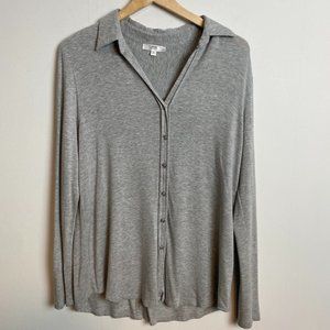 Drew Gray Pajama Top Soft Button Down Sz M